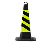 Lot de 4 cônes de signalisation robustes for stationnement, allée, chantier et sécurité, cônes d'avertissement en caoutchouc et plastique(40x75cm)