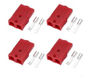 Lot de 4 connecteurs à double étage 75 A pour les nouvelles applications énergétiques, y compris les systèmes de stockage d'énergie de batterie et les réseaux photovoltaïques (rouge)