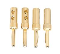Lot de 4 connecteurs banane plaqués or avec une grande zone de contact pour une meilleure performance audio et stabilité