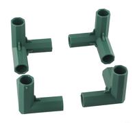 Lot de 4 connecteurs de cadre de serre en plastique pour poteaux de 16 à 17 mm - Raccords en polypropylène vert foncé (A)