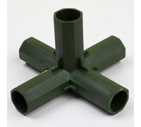 Lot de 4 connecteurs de cadre de serre en plastique pour poteaux de 16 à 17 mm - Raccords en polypropylène vert foncé (C)