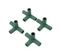Lot de 4 connecteurs de cadre de serre en plastique pour poteaux de 16 à 17 mm, raccords en polypropylène vert foncé (B)