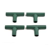 Lot de 4 connecteurs de cadre de serre pour tubes de 16 mm avec joints en T à angle droit et croisés pour construire des structures de support de plantes solides dans le jardin (T 3 voies)