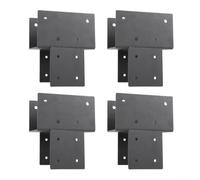 Lot de 4 connecteurs de colonne en métal robuste pour poteaux de 10,2 x 10,2 cm, supports de support de poutre de pavillon de taille réelle de 7,6 x 7,6 x 7,6 cm, utilisation de clôture extérieure et