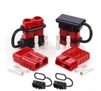 Lot de 4 connecteurs de fils 50 A avec couvercle noir pour fils AWG 6 12 contacts plaqués argent prenant en charge les méthodes de sertissage ou de terminaison de soudure (rouge)