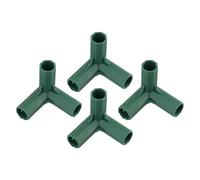 Lot de 4 connecteurs de plantes de jardin pour auvent, supports de cadre en plastique pour tubes de 16 mm dans une serre (angle droit 3 voies)