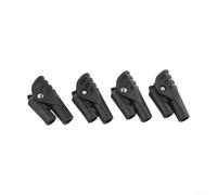Lot de 4 connecteurs de poteau de tente - 8,5/9,5/11 mm ID - Angle pliable - Pour camping, réparation de cadre d'auvent, bricolage - Manchon en plastique noir (9,5 mm)