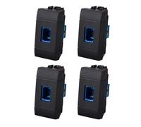 Lot de 4 connecteurs de prise fibre optique à encastrer, compatibles avec Bticino Living International, couleur noire, série MBL, compatible avec supports standard, prise FO pour réseau de données et