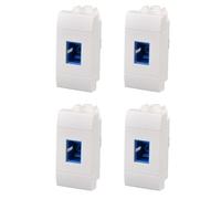 Lot de 4 connecteurs de prise fibre optique à encastrer, compatibles avec Bticino Living Light, couleur blanche, série MBL, compatible avec supports standard, prise FO pour réseau de données et FTTH