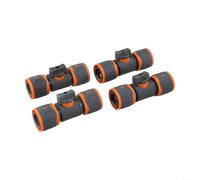 Lot de 4 connecteurs de tuyau avec vanne d'arrêt et valve de régulation pour raccord de tuyau d'eau utilisé dans le jardinage domestique et le nettoyage des animaux domestiques