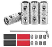 Lot de 4 connecteurs d'épissure de fil de calibre 0 avec laiton plaqué nickel et gaine thermorétractable pour connexions durables de coupleur de câble de batterie dans les systèmes audio solaires