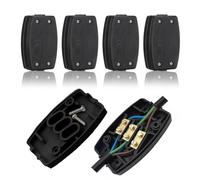 Lot de 4 connecteurs électriques, Coffret Electrique Boitier Electrique à 3 bornes, 13 A 250 V, pour éclairage extérieur, maison (noir)