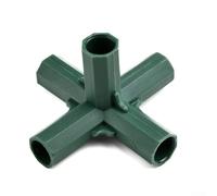 Lot de 4 connecteurs en plastique vert pour tuyaux de 16 mm, joints de cadre de serre avec plusieurs styles pour construire des structures d'auvent personnalisées (angle droit 5 voies)