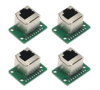 Lot de 4 connecteurs Ethernet RJ45 femelles simples pour carte de dérivation, adaptateur de borne à vis à 8 contacts pour appareils réseau, circuit imprimé en fibre de verre pré-assemblé, 33 x 24,5 mm