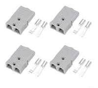 Lot de 4 connecteurs haute intensité 75 A 2 pôles, bloc de jonction en cuivre AC 600 V pour stockage de batterie EV, fil PC ignifuge pour système solaire photovoltaïque, gris