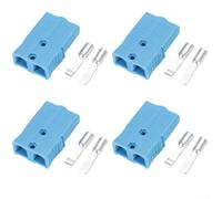 Lot de 4 connecteurs haute intensité 75 A 2P pour systèmes d'énergie ReFor compatibles avec le type de câblage à sertir ou connexion à souder (bleu)
