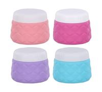 Lot de 4 Contenant Voyage, Mini Boite, Flacon Voyage Silicone, Récipients Cosmétiques Avec Couvercles, Pots éTanches pour échantillons, Cosmétiques, CrèMes et Poudres -30 ml