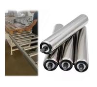Lot de 4 convoyeurs à rouleaux industriels robustes - Axe réglable en acier, 8 mm de diamètre, 15,2 à 61 cm de long, roues argentées pour une manipulation et un transport fluides des matériaux