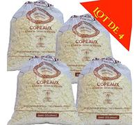 Lot de 4 copeaux de savon de Marseille nature 1 KG. Paillettes de savon de Marseille pour la lessive, lavage du linge délicat, Fabriqué par une Savonnerie artisanale à Marseille