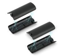 Lot de 4 coques arrière de rechange pour télécommande Nintendo Wii/Wii U (Noir)