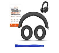 Lot de 4 coques de protection en silicone pour casque Sennheiser Momentum 5 avec 2 cache-oreillettes, 1 protège-bandeau et outil de levier de qualité supérieure, résistant aux rayures, noir