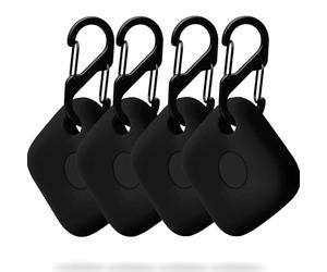 Lot de 4 coques de protection en silicone pour eufy Security SmartTrack Link avec porte-clés, lot de 4 pendentifs pour eufy tracker Link - Résistant aux chocs, portable, installation facile, lot de 4