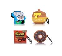Lot de 4 coques de protection pour écouteurs AirPods 3ème génération (2022), en silicone XMBYGY avec motif peau de dessin animé, pour AirPods 3, avec mousqueton (B+H+T+R)