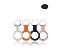 Lot de 4 coques pour Chipolo ONE Key Finder - Durable, en silicone écologique, résistant aux chocs, facile à enlever et anti-perte, blanc et orange, bleu et rose
