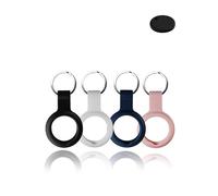 Lot de 4 coques pour Chipolo ONE Key Finder - Durable, en silicone respectueux de l'environnement, résistant aux chocs, facile à enlever et anti-perte, noir et blanc, bleu et rose