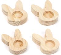 Lot de 4 coquetiers en bois à décorer Pâques Vendos85