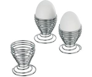 Lot de 4 coquetiers Spirale en métal - chromé