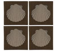 Lot de 4 - Coquillage - Symbole du Chemin de Saint Jacques - Subdued - À Coudre - Écusson Brodé