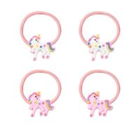 Lot De 4 Cordes À Cheveux D'Animaux De Dessin Animé, Cordes À Cheveux Mignonnes, Cordes À Cheveux Créatives, Cordes À Cheveux Élastiques, Outils De Coiffure (Blanc, Rose)