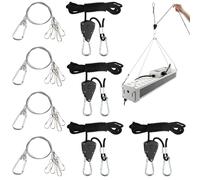 Lot de 4 cordes à cliquet avec crochets et 4 tendeurs de câble, 1/8", cordes de haubanage avec tendeur de câble pour robinetterie, lampe de culture, jardinage, corde de camping