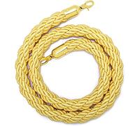 Lot de 4 cordes de chanvre avec crochets, cordon de barrière de contrôle de foule jaune pour concerts, galeries d'art, cinémas - 4 m de long, très résistante, solution de gestion d'événements