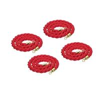 Lot de 4 cordes de chanvre avec crochets dorés tressés pour file d'attente, contrôle de foule, cinéma, grandes ouvertures, célébrations (taille : 2,7 m)
