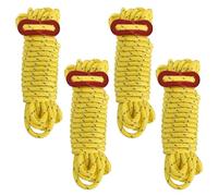 Lot de 4 Cordes de Tente,4m Longueur Cordes de Haubanage de Camping,4 mm de Diamètre Corde de Tente Réfléchissante,Paracorde avec Cordon Réfléchissant,pour Camping, Randonnée, Auvent, Tentes (Jaune)