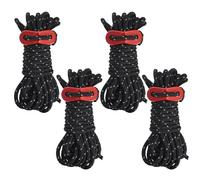 Lot de 4 Cordes de Tente,4m Longueur Cordes de Haubanage de Camping,4 mm de Diamètre Corde de Tente Réfléchissante,Paracorde avec Cordon Réfléchissant,pour Camping, Randonnée, Auvent, Tentes (Noir)