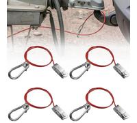 Lot de 4 cordes de traction avec tête de fourche, 1 m de câble de remorque, câble de traction de voiture pour tous les types de remorques freinées