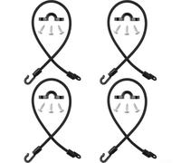 Lot de 4 cordes élastiques pour planche de surf avec clips en C en acier inoxydable et terminaisons de crochet pour fixation d'équipement nautique