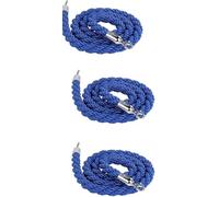Lot de 4 cordes torsadées bleues avec crochets argentés - Cordes de barrière durables for le contrôle des foules lors d'événements et de fêtes(105cm)