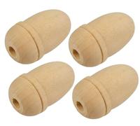 Lot de 4 cordons de store en bois massif - Petit gland en bois massif - Boutons de fenêtre - Cordon de rideau pour interrupteur d'éclairage - Cordon en bois naturel
