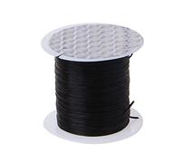 Lot de 4 cordons élastiques pour bracelets - 50 m - Fil élastique de 0,6 mm - Fil extensible en cristal pour la fabrication de bijoux, colliers et bracelets - Noir
