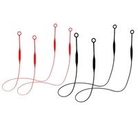 Lot de 4 cordons magnétiques avec cordon de sécurité amovible, en silicone pour le sport, le travail, les concerts (rouge, noir)