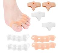 Lot de 4 Correcteur Hallux Valgus, Séparateur Orteil, 2 Paire séparateurs d'orteils avec 2 boucles e 2 Paire Séparateurs D'orteils, Soulage Les Pieds