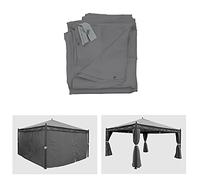 Lot de 4 côtés pour Pergola Cadiz, 4x4m, Polyester - Gris