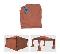 Lot De 4 Côtés Pour Pergola Cadiz, Panneau Latéral De Remplacement 4x4m, Polyester Terrecuite Marron