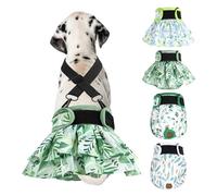 Lot de 4 couches lavables pour chien femelle + 1 porte-jarretelles), bandeau ventral réutilisable pour chien femelle, chiot, bande ventrale pour période de chaleur, , urine, apprentissage de la