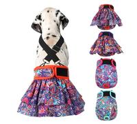 Lot de 4 couches lavables pour chien femelle + 1 porte-jarretelles, bandeau ventral réutilisable pour chien femelle, chiot, bande ventrale pour période de chaleur, , apprentissage de la propreté,