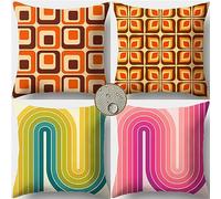 Lot de 4 Couleur Housses de Coussins 60x60 cm Coussin Decoratif Canape FermeLine Housse De Coussin Exterieur Impermeable pour Canapé Exterieur Cecoratif Canape pour Chambreé,Chaise,Jardin Decoratif